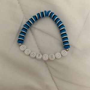 This is a panthers bracelet and it’s homemade!